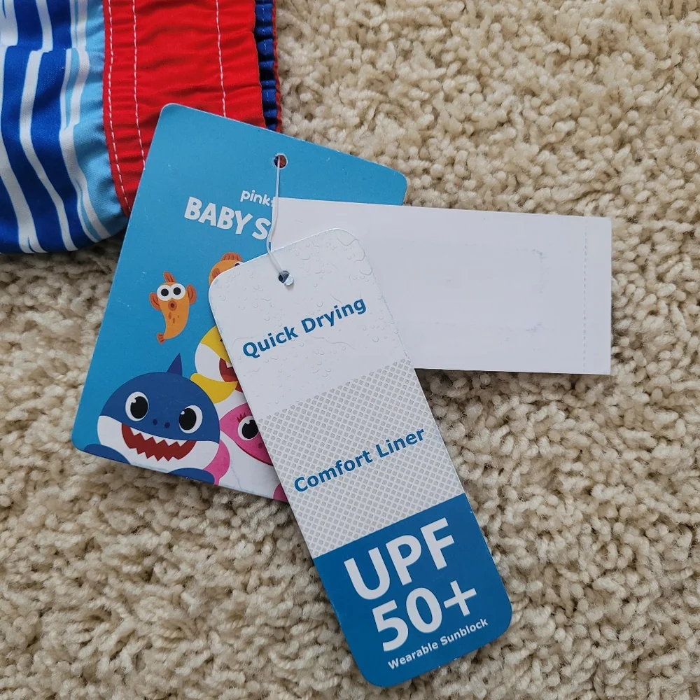 NWT Pinkfong Baby Shark Swim Trunks Boys 4T